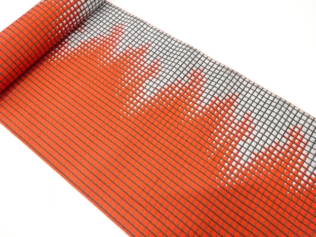 アンティーク　格子に霞模様織り出し　八寸帯地反物